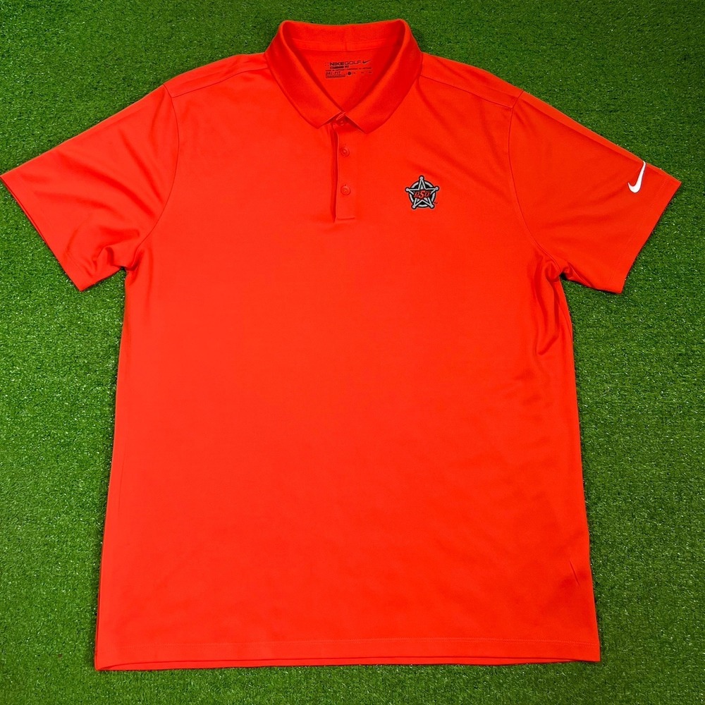 Nike Oklahoma State Golf Polo XL Orange Badge Logo OSU Cowboys Performance Shirt